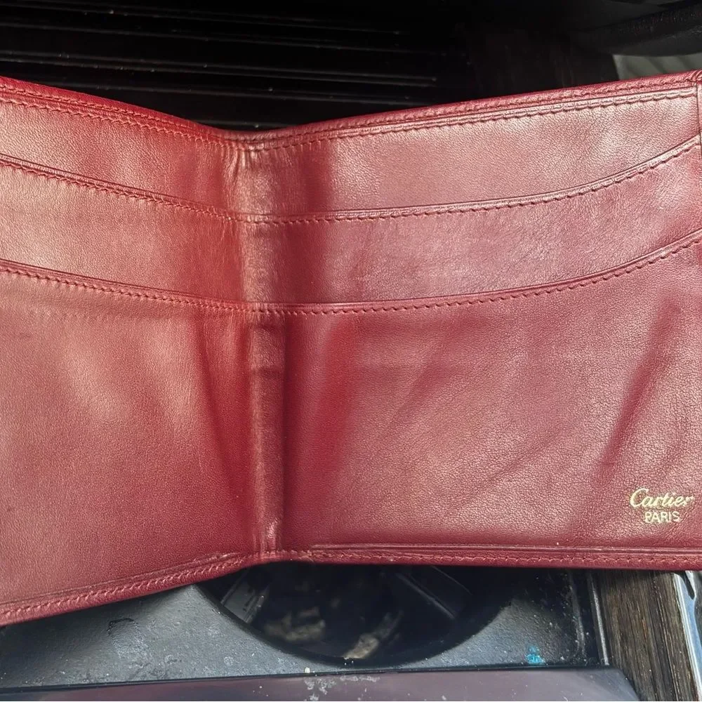 Cartier Vintage Deep Red Leather Card Holder - Antique Cartier Item